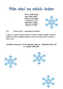 Plán akcí na měsíc leden 2026