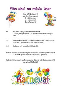 Plán akcí na měsíc únor 2026